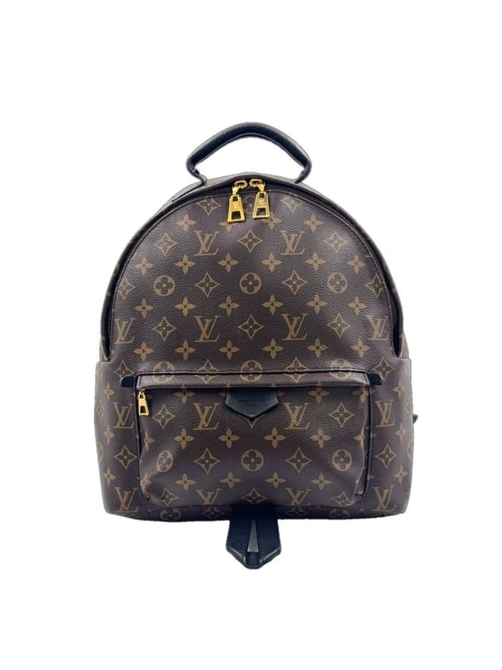Louis Vuitton Palm Springs Backpack MM Monogram Leather Brown Gold